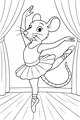 Free Ballerina Rat Coloring Page - Dancing On Stage In Tutu (Printable PDF)