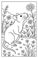 Free Rat Coloring Page - Whiskers in a Daisy Meadow (Printable PDF)