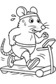 Free Rat Coloring Page - Cartoon Rat Jogging on Treadmill (Printable PDF)