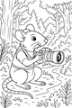 Free Mouse Coloring Page - Forest Photographer on the Trail (Printable PDF)
