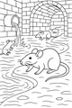 Free Rat Coloring Page - Busy Rats in a Brick Tunnel (Printable PDF)