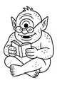 Free Cyclops Giant Coloring Page - Cute One-Eyed Monster Reading a Book (Printable PDF)