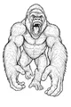 Free Gorilla Coloring Page - Roaring Ape With Powerful Arms (Printable PDF)