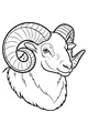 Free Ram Coloring Page - Mountain Sheep With Swirly Horns (Printable PDF)