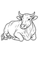 Free Cow Coloring Page - Gentle Sunbathing Cow in Field (Printable PDF)