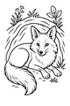 Free Fox Coloring Page - Sleepy Fox By the Burrow (Printable PDF)