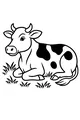 Free Cow Coloring Page - Spotty Cow Resting in Grass (Printable PDF)
