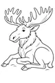 Free Moose Coloring Page - Relaxed Elk With Big Antlers (Printable PDF)