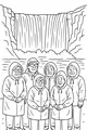 Free Grandparents Retirement Coloring Page - Seniors at a Big Waterfall (Printable PDF)