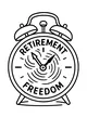Free Retirement Alarm Clock Coloring Page - Retro Freedom Bell (Printable PDF)