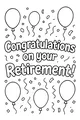 Free Retirement Coloring Page - Congratulations Balloons Celebration (Printable PDF)
