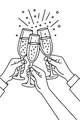 Free Retirement Toast Coloring Page - Champagne Celebration Scene (Printable PDF)