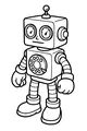 Free Robot Coloring Page - Retro Dial-Tone Buddy (Printable PDF)