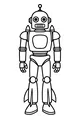 Free Robot Coloring Page - Retro Android With Rocket Boots (Printable PDF)