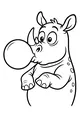 Free Rhinoceros Coloring Page - Silly Bubblegum Cartoon (Printable PDF)