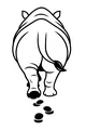 Free Rhinoceros Coloring Page - Walking Away With Big Footprints (Printable PDF)