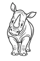 Free Rhinoceros Coloring Page - Cute Big-Eared Rhino Facing Forward (Printable PDF)