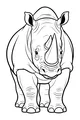 Free Rhinoceros Coloring Page - Big Rhino Facing Forward (Printable PDF)