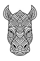 Free Rhinoceros Coloring Page - Geometric Zigzag Head Design (Printable PDF)