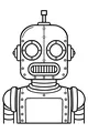 Free Robot Coloring Page - Retro Round-Eyed Android Portrait (Printable PDF)