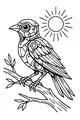 Free Robot Bird Coloring Page - Mechanical Robo-Bird in the Sun (Printable PDF)