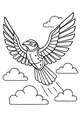 Free UFO Bird Coloring Page - Robotic Spaceship Soaring in Clouds (Printable PDF)