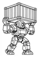 Free Robot Coloring Page - Power Bot Lifting Giant Crate (Printable PDF)