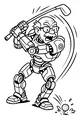 Free Grandpa Coloring Page - Robo-Grandpa's Big Golf Swing (Printable PDF)