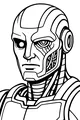 Free Robot Android Coloring Page - Futuristic Cyborg Portrait (Printable PDF)