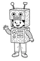 Free Robot Kid Halloween Coloring Page - Homemade Costume With Antennas (Printable PDF)