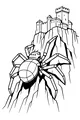 Free Robot Spider Coloring Page - Climbing Castle Cliff (Printable PDF)