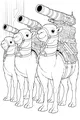 Free Camel Coloring Page - Futuristic Mechanical Camels on Patrol (Printable PDF)