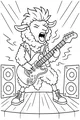 Free Sheep Coloring Page - Rockstar Cartoon Sheep on Stage (Printable PDF)
