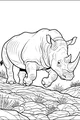 Free Rhinoceros Coloring Page - Ranger Rhino on Rocky Safari (Printable PDF)