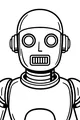 Free Robot Coloring Page - Cute Cartoon Android Portrait (Printable PDF)