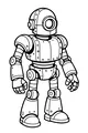 Free Robot Coloring Page - Round-Eyed Rivet Android (Printable PDF)