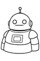 Free Robot Coloring Page - Friendly Round Bot With Antenna (Printable PDF)