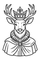 Free Deer Coloring Page - Royal Stag in Majestic Costume (Printable PDF)