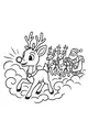 Free Rudolph and Santa Coloring Page - Flying Christmas Sleigh in Winter Sky (Printable PDF)