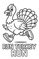 Free Turkey Coloring Page - Running Thanksgiving Turkey With Sneakers (Printable PDF)