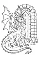 Free Dragon Coloring Page - Guardian of the Rune Door (Printable PDF)