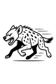 Free Hyena Coloring Page - Spotted Hyena Running in the Savannah (Printable PDF)