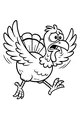 Free Turkey Coloring Page - Funny Thanksgiving Turkey Running (Printable PDF)