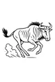 Free Wildebeest Coloring Page - Running Savanna Dust Runner (Printable PDF)