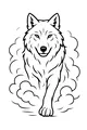 Free Wolf Coloring Page - Walking Through Swirling Dust (Printable PDF)