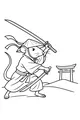 Free Rat Coloring Page - Samurai Warrior at Torii Gate (Printable PDF)