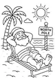 Free Santa Claus Coloring Page - Relaxing Beach Vacation Scene (Printable PDF)