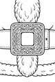 Free Santa Belt Buckle Coloring Page - Ornate Close-Up Detail (Printable PDF)