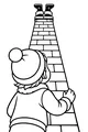 Free Santa Claus Coloring Page - Stuck in the Chimney with Curious Boy (Printable PDF)