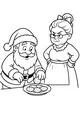 Free Santa Claus Coloring Page - Sneaking Cookies From Mrs. Claus (Printable PDF)